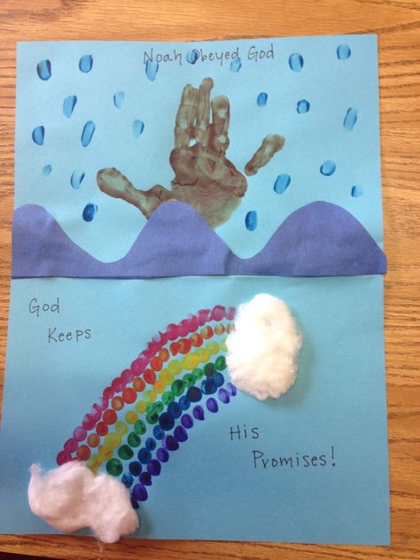 Noah's Ark and Rainbow Noahs Ark Preschool, Noahs Ark Activities, Noahs Ark Craft, Rainbow Bible, Ark Craft, Toddler Bible, Prek Crafts, Christian Preschool, Bible Story Crafts