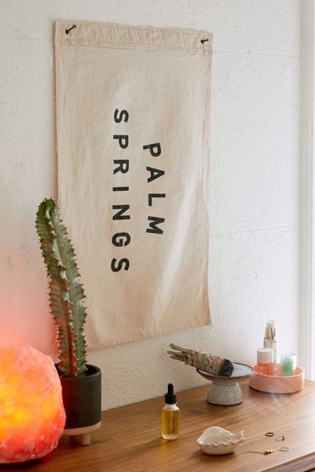 Palm Springs Decor, Canvas Flag, Wall Flag, Apartment Essentials, Palm Springs, Home Renovation, The Wild, Letter Prints, Apartment Decor