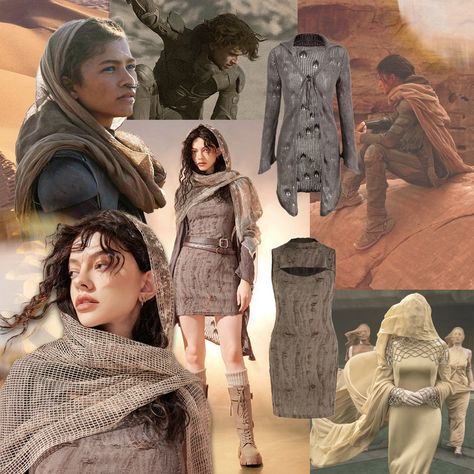 Desert High Fashion, Desert Costume Design, Dune Couple Costume, Desert Gothic Fashion, Dune 2 Outfits, Desert Punk Fashion, Desert Gothic Aesthetic, Warrior Inspired Outfit, Dune Clothes Aesthetic