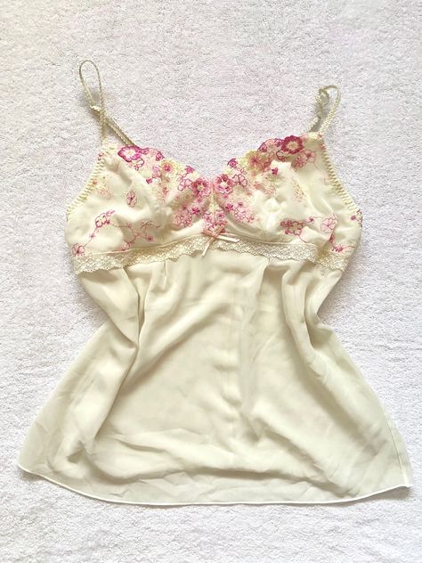 🎀Vintage and modern coquette/fairy lingerie style clothing for sale!! Corsets, slip dresses, camis, and more for your dream closet <33 Modern Coquette, Fairy Lingerie, Vintage Cami Top, Fashion Dream Job, Vintage Cami, Floral Babydoll Top, Slip Dresses, Sewing Design, Basic Shirts