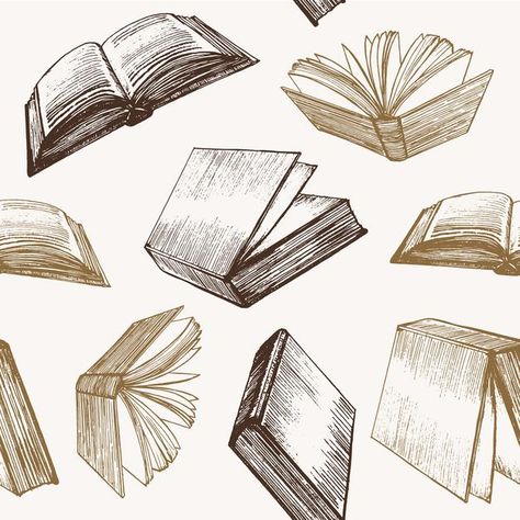 Books Sketch, Sketch Background, Anniversary Scrapbook, School Illustration, Style Web, Book Background, Book Wall, Draw Sketch, Hand Draw