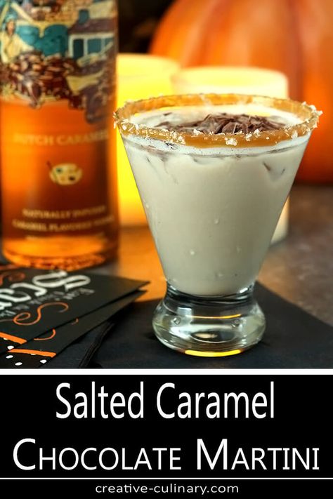 Caramel Martini, Caramel Vodka, Desserts In A Glass, Fun Dessert, Chocolate Martini, Salted Caramel Chocolate, Boozy Drinks, Fancy Drinks, Caramel Chocolate