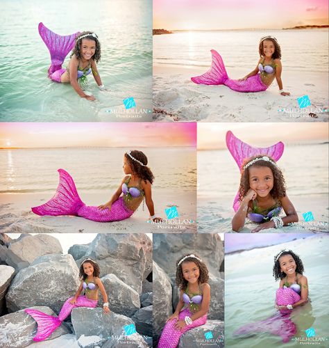 Mermaid Portrait, Mermaid Photo Shoot, Mermaid Photography, Mermaid Kids, Mermaid Photos, Mermaid Pictures, Princess Photo, Mermaid Beach, Portrait Photos