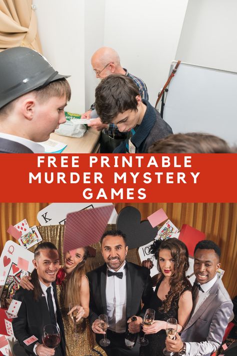 (Free!) Printable Mystery Games for Parties - Fun Party Pop Mystery Games For Kids, Games For Parties, Mafia Party, Mystery Party Game, Clue Party, Clue Games, Games Halloween, Mystery Dinner Party, Mystery Parties