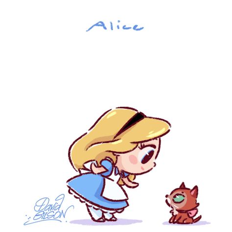 Alice - Alice no País das Maravilhas Disney Kızları, David Gilson, Chibi Disney, Disney Cuties, Kawaii Disney, Cute Disney Drawings, Karakter Disney, 강아지 그림, Pinturas Disney