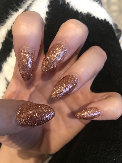 Bronze Glitter Nails, Bronze Nails, Nail Idea, Sparkly Nails, Nails Nails, Almond Nails, Glitter Nails, Nail Inspo, Sparkle