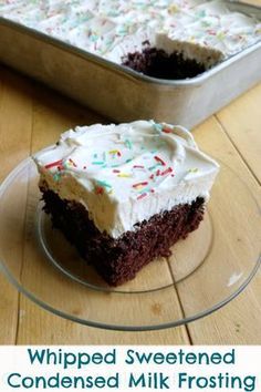 This silky whipped frosting is so soft it's like eating a cloud. It is perfect for spreading over a cake and may even win over those folks who don't like frosting because it's too sweet. #frosting #desserts #cake #recipes #food Pudding Frosting Without Cool Whip, Sweetened Condensed Milk Frosting, Condensed Milk Frosting, Frosting Desserts, Milk Frosting, Fruit Chocolate, Desserts Cake, Whipped Frosting, Cake Frosting Recipe