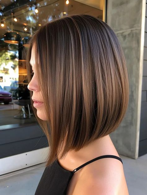 Brunette Lob Haircut Straight, Long Bob Straight Hair, Lob Haircut Thick Hair, The Lob Haircut, Lob Haircut Straight, Trendy Bob Haircuts, The Lob, Lob Cut, Mushroom Hair