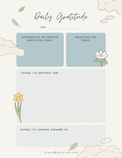 Morning Gratitude Journal Template, How To Practice Gratitude Journal, Gratitude Journal Templates, Gratitude Journal Worksheet, Gratitude Diary Ideas, Diy Gratitude Journal Ideas, Gratitude Journal Template Ideas, Digital Gratitude Journal Free, Manifestation Template Free