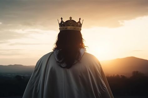 Photo a man in a crown stands in front o... | Premium Photo #Freepik #photo #king-queen #king #emperor #christ The Lord Is With Me, Passion City Church, Jesus Kingdom, Jesus Crown, Jesus Son Of God, Crown Images, Christian Backgrounds, Bible Images, Jesus Christ Art