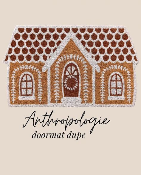 Gingerbread Doormat, Gingerbread Theme Christmas, Anthropologie Christmas Decor, Kirklands Christmas, Anthropologie Christmas, Gingerbread Theme, Door Mat Diy, Gingerbread Decorations, Christmas Doormat