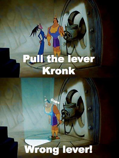 The Emperors New Grove Pull The Lever Kronk, Disney Humor, A Million Dreams, Time Magic, Million Dreams, Emperor's New Groove, Batman Fan Art, Kids Movies, The Emperor's New Groove