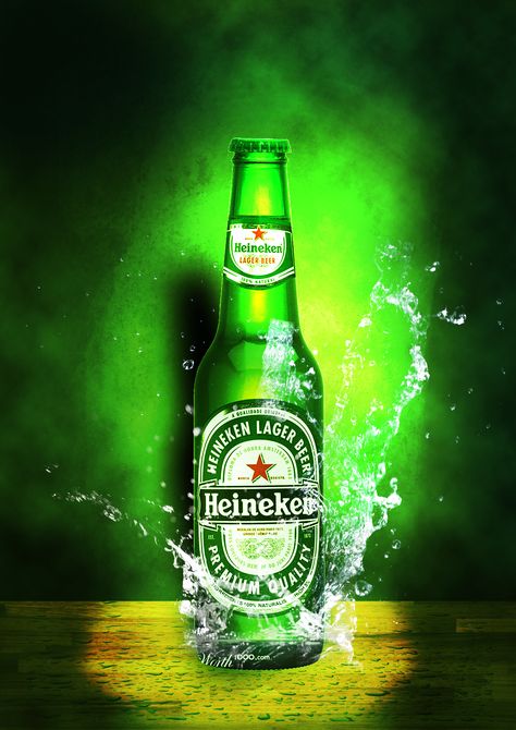 Heineken Poster, Heineken Beer Bottle, Heineken Logo, Kingfisher Beer, Beer Bottle Design, Beer Images, Beer Types, Heineken Beer, Beverage Poster