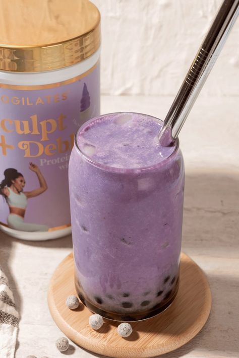 Ube Shake, Ube Boba, How To Make Boba, Non Dairy Creamer, Healthy Low Calorie Meals, Midday Snack, Mini Blender, Healthy Snacking, Protein Powder Recipes