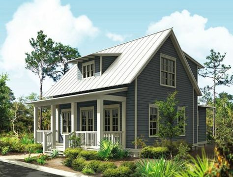 Small Farmhouse Plans, Small Cabin Plans, Small Cottage House Plans, Bungalow Style House Plans, Small Cottage Homes, Cottage Floor Plans, Porch House Plans, House Plans One Story, Cottage Style House Plans