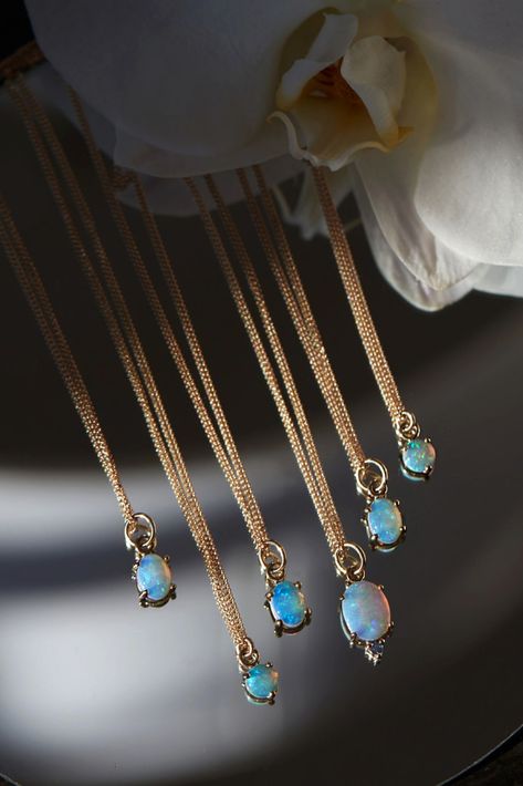 Available exclusively at WWAKE, these simple pendants feature a stunning round or oval opal. Wear alone for a simple statement or with others as the perfect layering piece. Sapphire Pendant Necklace, Sapphire Necklace Pendants, Sapphire Pendant, Birthstone Charms, Recycled Gold, Jewelry Companies, Opal Pendants, Layering Pieces, The Earth