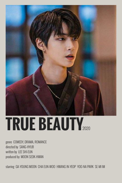 True Beauty Minimalist Poster, True Beauty Kdrama Poster, True Beauty Poster, Kdrama Posters, True Beauty Kdrama, Poster Polaroid, Korean Drama Series, Film Posters Minimalist, Korean Drama Tv