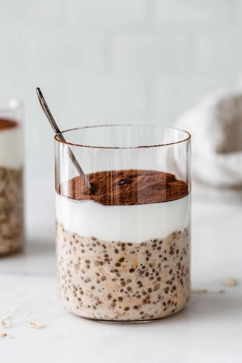 Tiramisu Overnight Oats, Night Oats, Patisserie Vegan, Breakfast Oats, Overnight Oat, Italian Dessert, Second Breakfast, Vanilla Greek Yogurt, Sugar Sugar