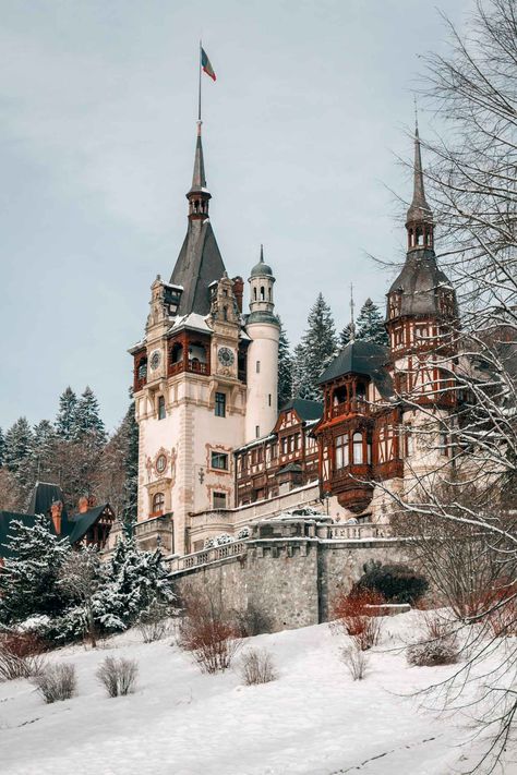 Did you ever think the place where the action in the Netflix original movie “A Christmas Prince” took place is real? The castle of Aldovia is actually the Peles Castle located in Sinaia, Romania. In winter time, when everything is...Read More Christmas Castle Aesthetic, Christmas Castles, Wallpaper Calming, A Christmas Prince, Sinaia Romania, Castles Of The World, Christmas Castle, European Castle, Prince Castle