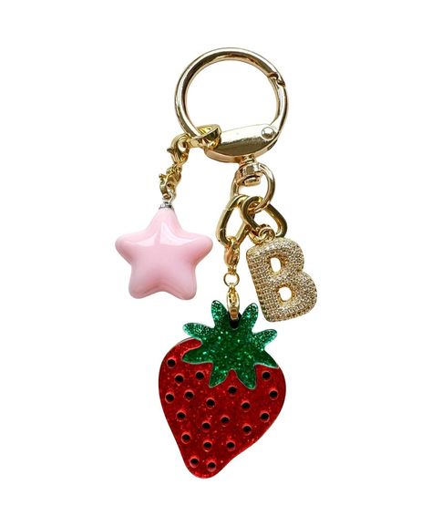 Strawberry Girl Keychain Pink Girly Gifts, Trendy Accessories 2024, Backpack Keychains Aesthetic, Cute Car Keys Keychains Ideas, Cheap Christmas Gifts For Friends, Key Chains Aesthetic, Car Keys Keychain Ideas, Cute Bag Charms, Y2k Gifts