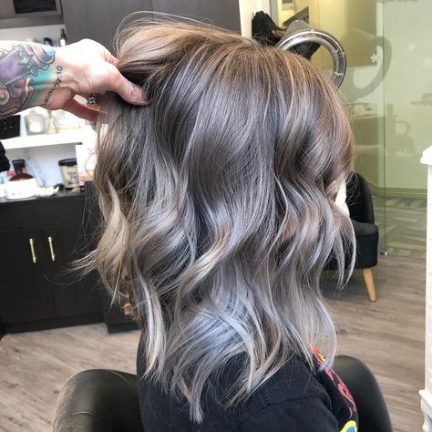 Grown Out Highlights, Mushroom Hair, Grey Hair Transformation, Ash Hair, Ash Brown Hair, Blending Gray Hair, Grey Hair Color, Hair Color And Cut, T B