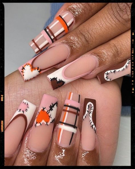 Transform your nails into works of art with our exquisite Fall Nail Art Designs! 🍂✨ Embrace the enchanting beauty of autumn with a stunning array of colors, patterns, and styles that will elevate your manicure game. From cozy sweater-inspired designs to elegant fall foliage, these nail art ideas capture the essence of the season. Explore the warmth of rich hues, playful accents, #FallNailArt #AutumnElegance #NailDesignInspiration 🍂✨ Nail Art Designs November, Fall Vibe Acrylic Nails, Fall Nails 2023 Thanksgiving, Thanksgiving Nail Ideas Short, Fall Medium Nails Acrylic, Thanksgiving Color Nails Acrylic, Thanksgiving Nails Acrylic Long, Fall Patch Nails, Fall Time Nails Acrylic