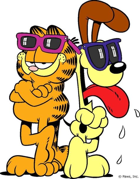 Garfield the cool cat & his sidekick odie Garfield Quotes, Garfield Wallpaper, Garfield Pictures, Garfield Images, Garfield Cartoon, Garfield Cat, Garfield Comics, Garfield And Odie, Cartoon Cats