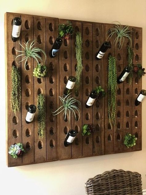 Diy Wine Rack Projects, Wine Rack Projects, Wine Board, Riddling Rack, Ideas Terraza, Wine Wall Decor, Mounted Wine Rack, Wine Rack Storage, Italy Wine