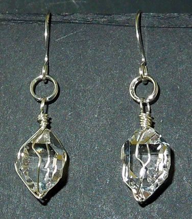 Herkimer Diamond Earrings Crystals are wrapped in Sterling Silver wire. Herkimer Diamond Earrings, Quartz Crystal Jewelry, Herkimer Diamond, Jewelry Creation, Silver Wire, Crystal Earrings, Crystal Jewelry, Quartz Crystal, Diamond Earrings