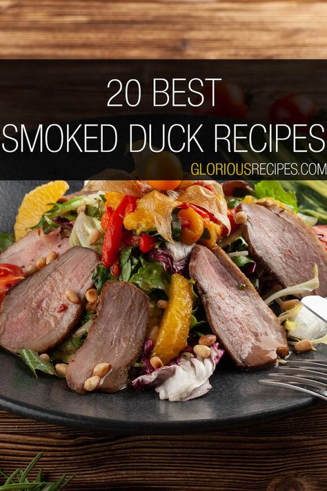 Smoked Duck Recipes Smoked Duck Recipes, Best Duck Recipe, Duck Marinade, Wild Duck Recipes, Duck Pancakes, Duck Breast Recipe, Baked Teriyaki Salmon, Smoked Duck, Duck Recipe