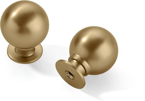 CABDM 10 Pack 1 Inch Vintage Ball Champagne Bronze Cabinet Knobs Kitchen Cabinet Hardware Satin Brass Drawer Knobs Pulls for Drawers. - Amazon.com Cabinet Hardware Vintage, Bronze Cabinet Knobs, Brass Cabinet Knobs, Gold Drawer Knobs, Swedish Kitchen, Bronze Kitchen, Brass Cabinet Pulls, Kitchen Cabinet Drawers, Bronze Cabinet