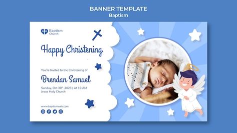 Christening Banner, Banner Layout, Baptism Banner, Christian Baptism, Poster Template Design, Youtube Banner Template, Adoption Certificate, Special Images, Event Flyer Templates