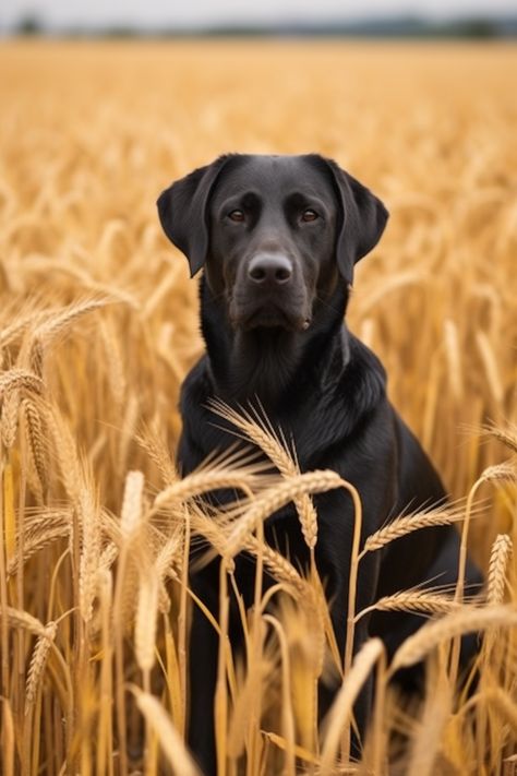 a photography of a black labrador dog in a crop field landscape. Black Lab Photography, Labrador Photo, Dog Photoshoot Pet Photography, Dog Pond, Dogs Photography, Goose Hunting, Dog Photoshoot, Black Labrador Retriever, Lab Dogs