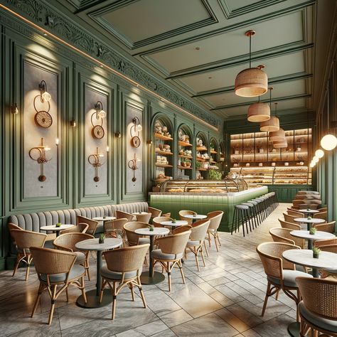 French Cafe Design Interiors, Restaurant Interior Design Classic, Home Bar Unit Design, Artdeco Interiors Restaurant, Modern Diner Interior, Lunch Room Design, French Restaurant Interior, Art Deco Restaurant Interior, French Style Restaurant