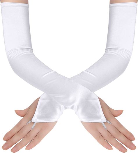 Amazon.com: BABEYOND Long Opera Party 20s Satin Gloves Stretchy Adult Size Elbow Length : Clothing, Shoes & Jewelry No Finger Gloves, Banquet Outfit, Dress Etiquette, Long Fingerless Gloves, Evening Gloves, Hip Pads, Red Gloves, Makeup Party, Opera Gloves