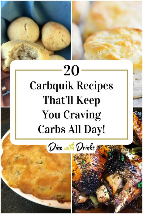 Collage of 4 carbquik recipes. Carbquik Recipes, Carb Quick, Craving Carbs, Jiffy Mix, Healthy Low Carb Snacks, Healthy Low Carb Dinners, Delicious Low Carb Recipes, Best Diet Foods, Low Glycemic Foods