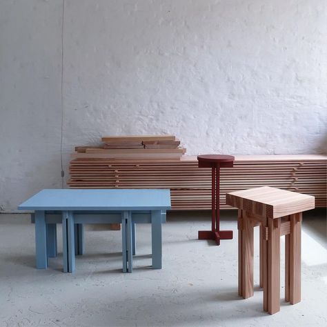 H Y S T E R I A on Instagram: "GRID WORKS Series is an ever evolving series of crafted furniture pieces, inspired by the endless structures emerging from patterns of parallel and perpendicular lines All pieces are made from solid Douglas Fir at my Copenhagen studio. The colorful pieces are treated with satin wood oil from @linolie.dk 💙♥️" Parallel And Perpendicular Lines, Perpendicular Lines, Instagram Grid, Wood Oil, Douglas Fir, Furniture Pieces, The Endless, Copenhagen, Furniture Design