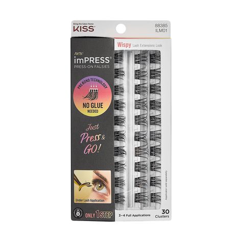 Kiss Impress Press On Lashes, Fake Lashes Applying, Falsies Eyelashes, Best False Lashes, Eyelash Clusters, Lash Application, Kiss Products, Dream Reality, Perfect Eyelashes