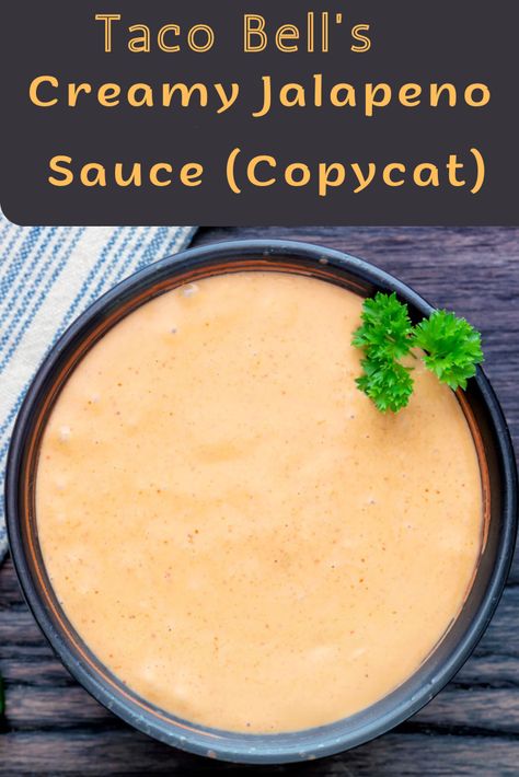 Volcano Sauce Recipe, Taco Bell Jalapeno Sauce, Volcano Sauce, Creamy Jalapeno Sauce, Taco Bell Sauce, Beer Cheese Recipe, Creamy Dipping Sauce, Homemade Bbq Sauce Recipe, Creamy Jalapeno