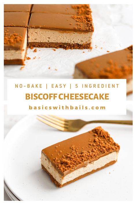 No Bake Biscoff Cheesecake Bars, No Bake Cheesecake Biscoff, Biscoff No Bake Dessert, Healthy Biscoff Cheesecake, Easy Biscoff Cheesecake, Biscoff Desserts Easy, No Bake Biscoff Cheesecake Recipes, Biscoff No Bake Cheesecake, Biscoff Cheesecake No Bake