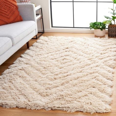 SAFAVIEH Handmade Casablanca Nazanin Shag Wool Rug - Bed Bath & Beyond - 39051065 Shag Area Rugs And Grey Couch, Rugs On Wood Floors Living Rooms, Shag Area Rugs In Living Room Modern, Shag Living Room Area Rugs, Shag Rug 9x12, Super Soft Living Room Rug, Large Fluffy Living Room Rug, Bedroom Rug Cosy, Hygge Area Rug