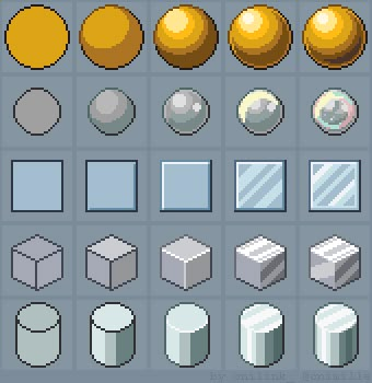 Tutorial: How to draw Shiny Materials by oni1ink.deviantart.com on @DeviantArt How To Pixel Art, Draw Tutorial, 8 Bit Art, Piskel Art, Pixel Animation, Pixel Art Tutorial, Arte 8 Bits, 2d Game Art, 8bit Art