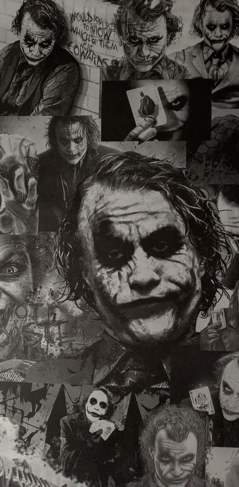 Joker Iphone Wallpaper The Dark Knight, Joker Collage, Heath Ledger Joker Wallpaper, Dark Knight Wallpaper, Kartu Tarot, Joker Dark Knight, Batman Joker Wallpaper, Joker Photos, Joker Tattoo Design