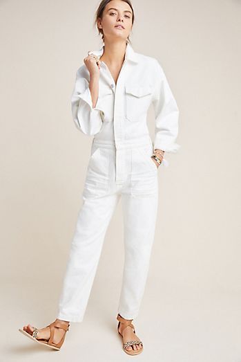 Jumpsuits & Rompers for Women | Anthropologie White Utility Jumpsuit, Utility Jumpsuit Outfit, Jumpsuit Utility, White Denim Jumpsuit, Denim Jumpsuit Outfit, Unique Jumpsuits, 2020 Style, Cool Aesthetic, Utility Jumpsuit