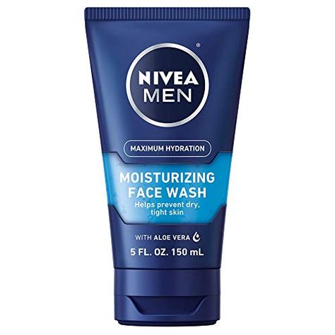 NIVEA Men Maximum Hydration Moisturizing Face Wash - Helps Prevent Dry Tight Skin - 5 fl. oz. Tube Nivea Face Wash, Hydrating Face Cleanser, Aloe Vera Face Wash, Hydrating Face Wash, Face Wash For Men, Mens Face Wash, Aloe Vera For Face, Exfoliating Face Wash, Daily Face Wash