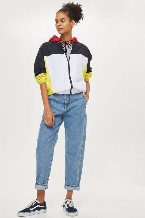 Topshop Colorblock Windbreaker Jacket Colorblock Windbreaker, Jeans Colour, Sport Chic, Topshop Outfit, Colour Block, Brad Pitt, Popsugar, Style Guide, Windbreaker Jacket