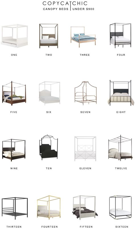 All of our favorite canopy beds on a budget. Want a canopy bed for less than $900? Here are our picks! copycatchic luxe living for less budget home decor and design Double Bed Designs Wooden, Bed Designs Wooden, Beautiful Bed Designs, Budget Home Decor, Double Bed Designs, Canopy Beds, Nice Homes, Canopy Bedroom, Bedroom Décor