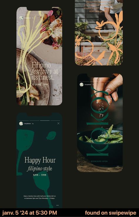 Fine Dining Social Media Design, Restaurant Branding Social Media, Hospitality Social Media Posts, Restaurant Feed Design, Organic Social Media Design, Restaurant Social Media Posts, Best Social Media Design, Luxury Restaurant Social Media, Restaurant Social Media Post Design