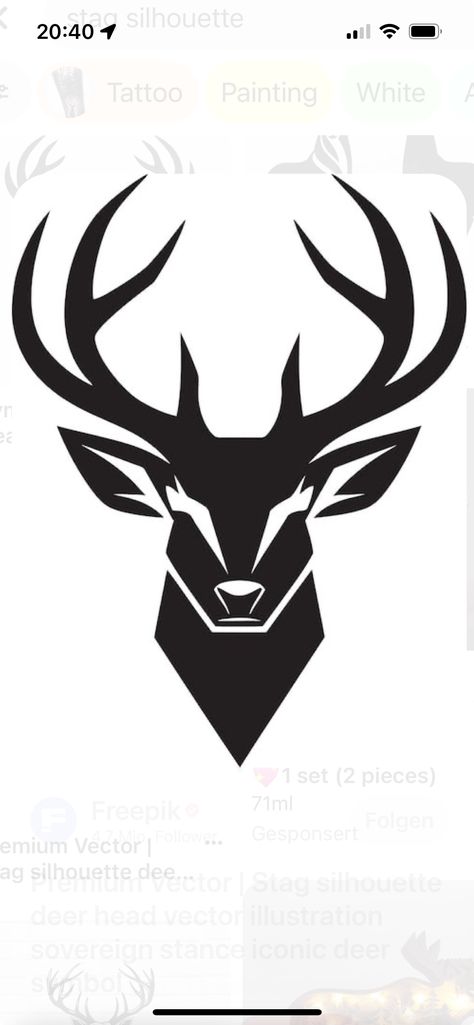 Arts Logo Ideas, Deer Symbol, Stag Silhouette, Deer Tattoo Designs, Silhouettes Art, Logo Branding Ideas, Stag Tattoo, Hunting Tattoos, Deer Wallpaper