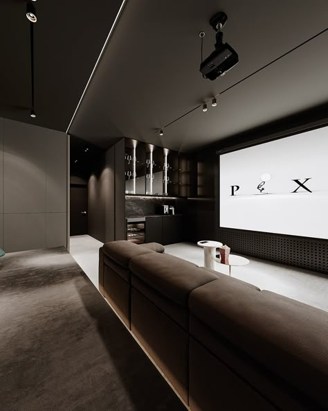 Contemporary Cinema Room, Ktv Interior Design, Small Home Theater Room Design, Modern Home Cinema, Home Theater Design Modern, Home Theater Interior Design, Home Theater Snack Bar, Cinema Interior Design, Home Entertainment Room